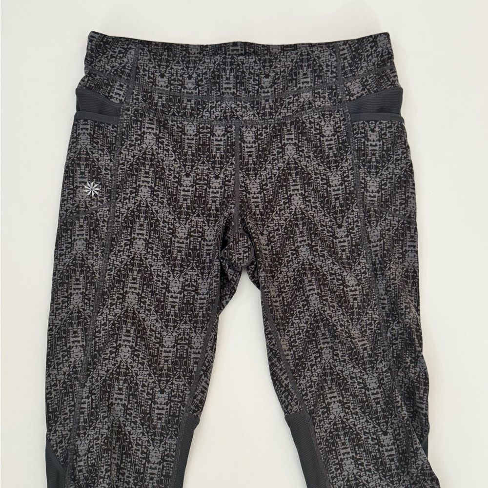 Athleta Charcoal Patterned Leggings
